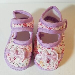 Floral Purple & Pink Shoes Size 12. 5" x 2 1/4"